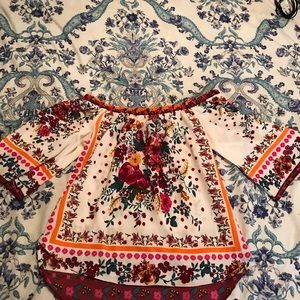 Off the shoulder floral shirt